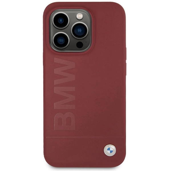 Etui BMW Silicone Big Logo MagSafe na iPhone 15 Pro - czerwone