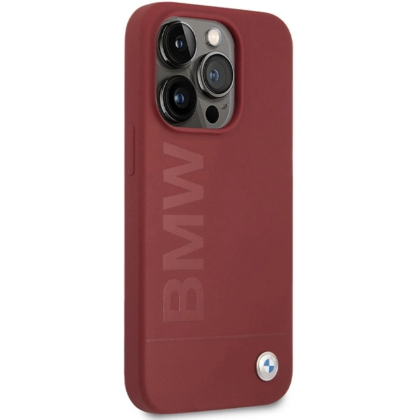 Etui BMW Silicone Big Logo MagSafe na iPhone 15 Pro - czerwone