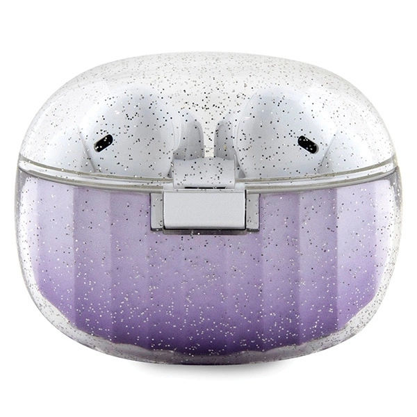Słuchawki Bluetooth TWS Guess Glitter Gradient ze stacją dokującą - fioletowe