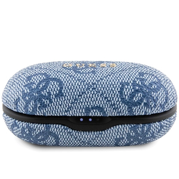 Słuchawki Bluetooth TWS Guess 4G Metal ze stacją dokującą ENC - niebieskie