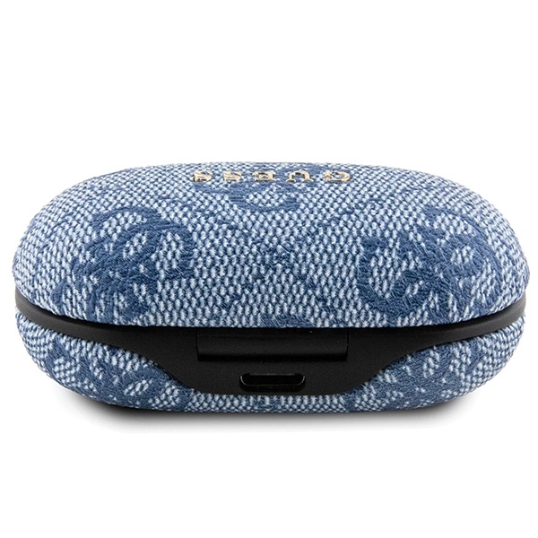 Słuchawki Bluetooth TWS Guess 4G Metal ze stacją dokującą ENC - niebieskie