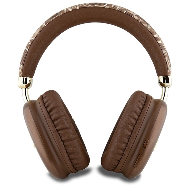 Słuchawki nauszne Bluetooth Guess GCube Metallic Script Logo - brązowe