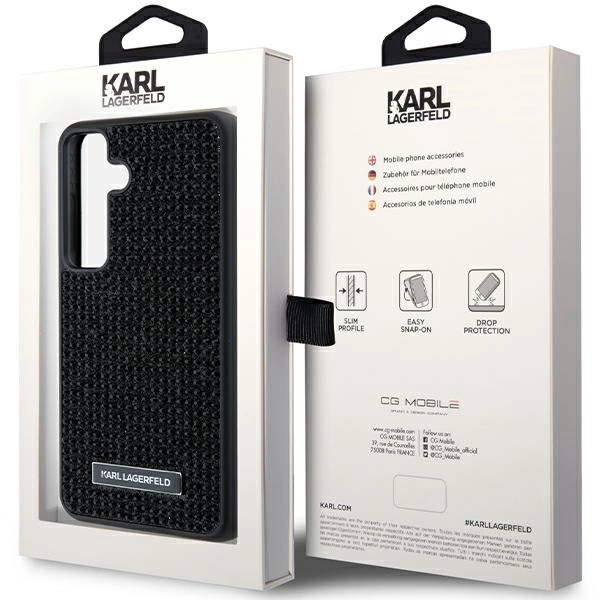 Etui Karl Lagerfeld Rhinestone Metal Logo na Samsung Galaxy S24+ - czarne