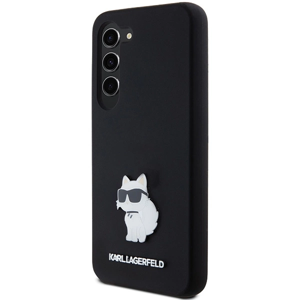 Etui Karl Lagerfeld Silicone Choupette Metal Pin na Samsung Galaxy S23 - czarne