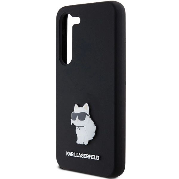Etui Karl Lagerfeld Silicone Choupette Metal Pin na Samsung Galaxy S23 - czarne