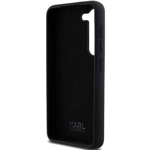 Etui Karl Lagerfeld Silicone Choupette Metal Pin na Samsung Galaxy S23 - czarne