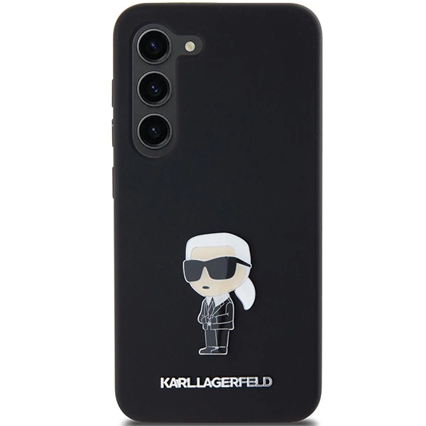 Etui Karl Lagerfeld Silicone Ikonik Metal Pin na Samsung Galaxy S23 - czarne