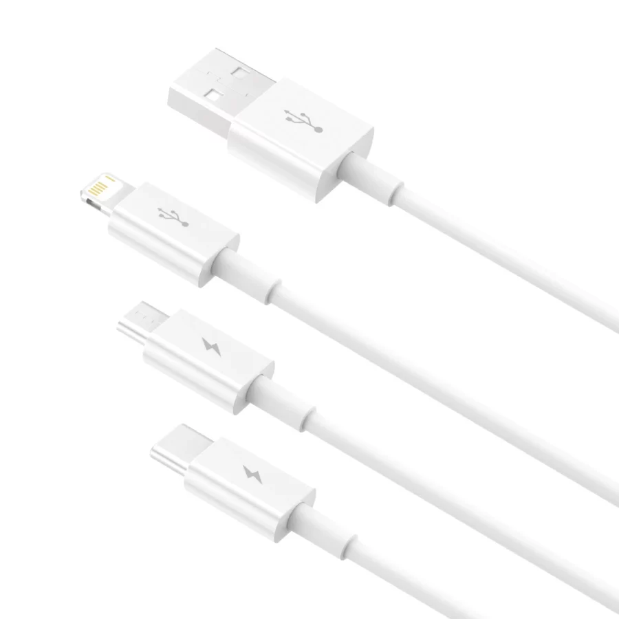 Kabel Baseus Superior Series USB-A - USB-C / Lightning / micro USB 3.5A 0.5m - biały