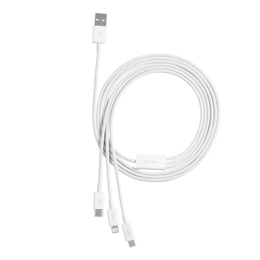 Kabel Baseus Superior Series USB-A - USB-C / Lightning / micro USB 3.5A 0.5m - biały