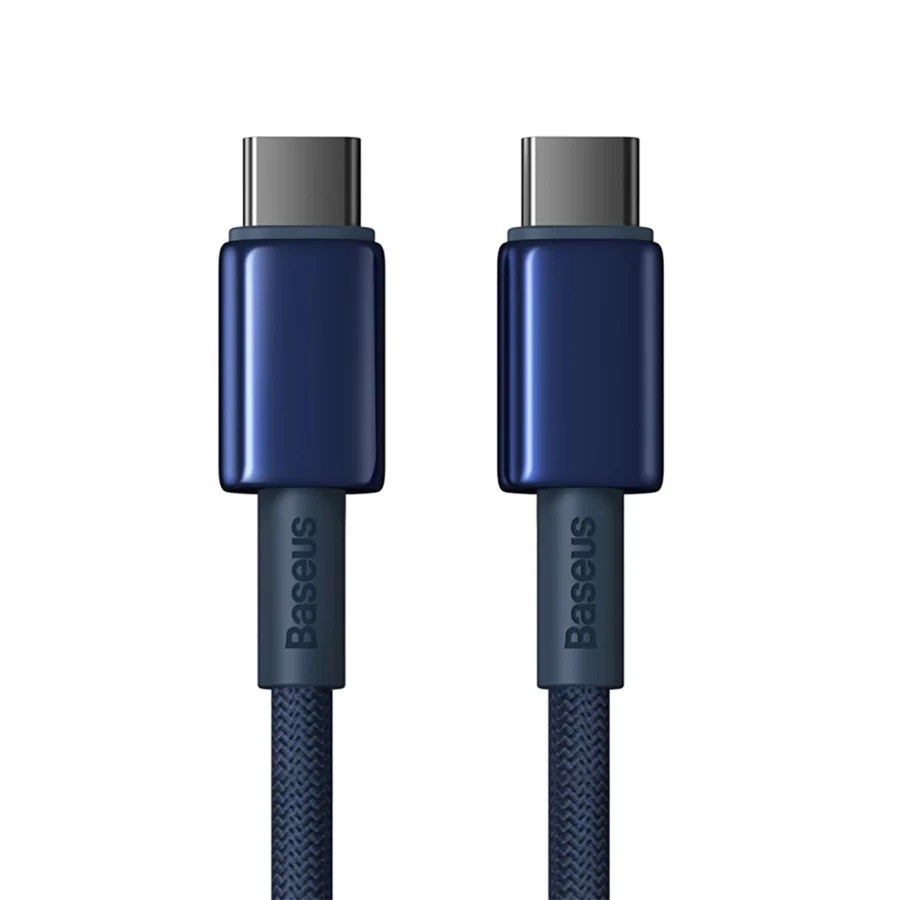 Kabel Baseus Tungsten Gold USB-C / USB-C 100W 1m - granatowy