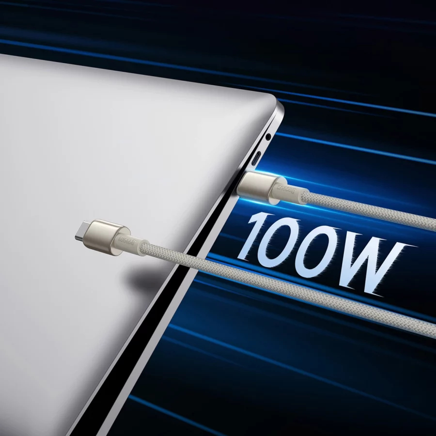 Kabel Baseus Tungsten Gold USB-C / USB-C 100W 1m - złoty