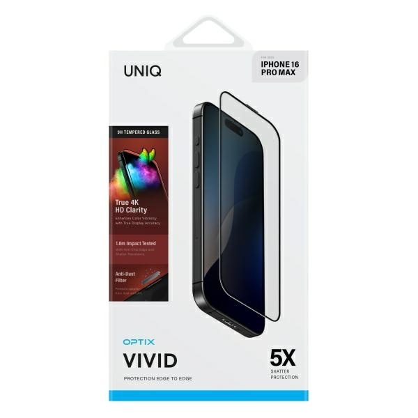 UNIQ Optix Vivid iPhone 16 Pro Max 6.9"  clear szkło hartowane z aplikatorem