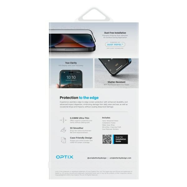 UNIQ Optix Matte iPhone 16 Plus / 15      Plus / 14 Pro Max 6.7" matowe szkło hartowane z aplikatorem