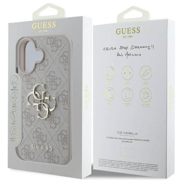 Guess GUHCP16S4GMGPI iPhone 16 6.1" różowy/pink hardcase 4G Big Logo