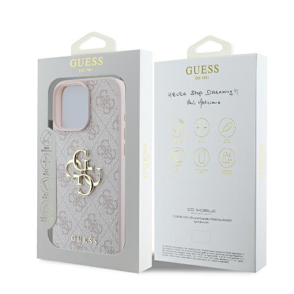 Guess GUHCP16X4GMGPI iPhone 16 Pro Max 6.9" różowy/pink hardcase 4G Big Logo