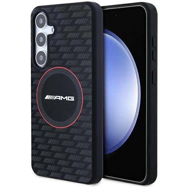 Etui AMG Silicone Carbon Pattern MagSafe na Samsung Galaxy S24+ - czarne