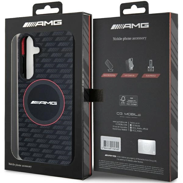 Etui AMG Silicone Carbon Pattern MagSafe na Samsung Galaxy S24+ - czarne