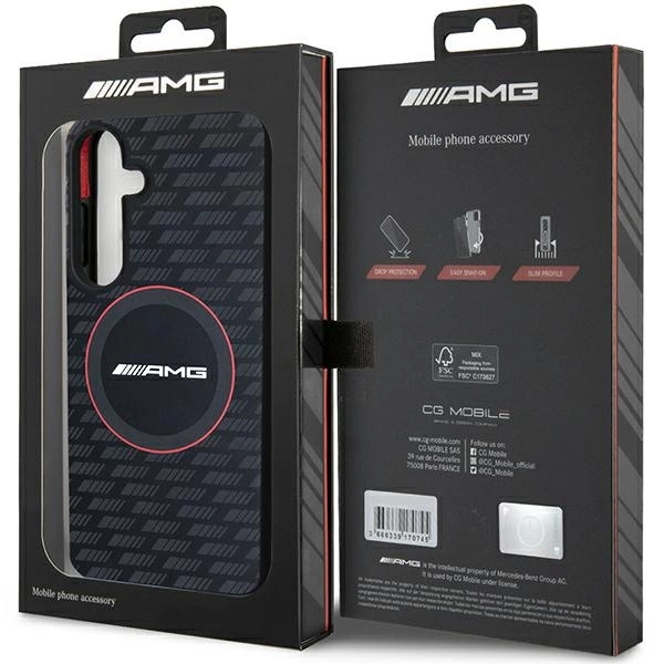 Etui AMG Silicone Carbon Pattern MagSafe na Samsung Galaxy S24 - czarne