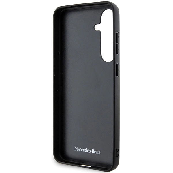 Etui Mercedes Leather Curved Stitches na Samsung Galaxy S24+ - czarne