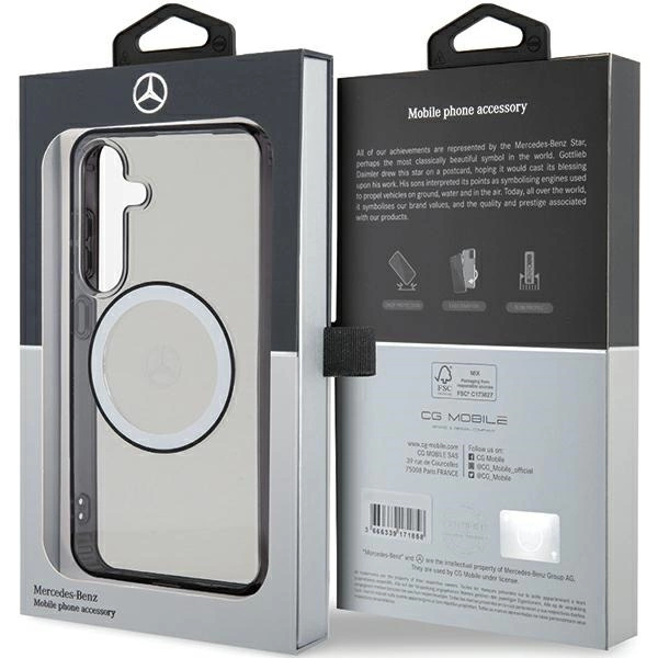 Etui Mercedes Printed Logo MagSafe na Samsung Galaxy S24 - przezroczyste
