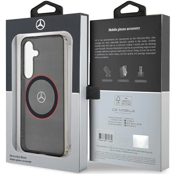 Etui Mercedes Double Layer W Red MagSafe na Samsung Galaxy S24 - czarne