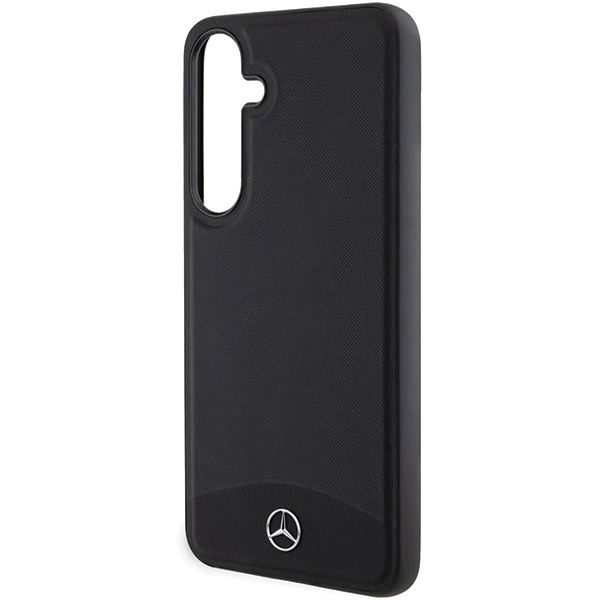 Etui Mercedes Leather Textured & Plain MagSafe na Samsung Galaxy S24 - czarne