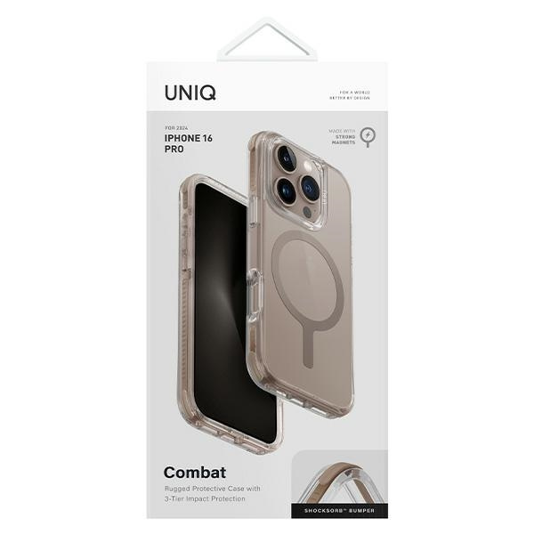 UNIQ etui Combat iPhone 16 Pro 6.3" Magclick Charging złoty/taupe gold