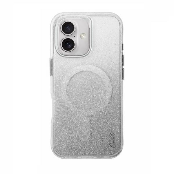 UNIQ etui Coehl Lumino iPhone 16 6.1" Magnetic Charging srebrny/sparkling silver