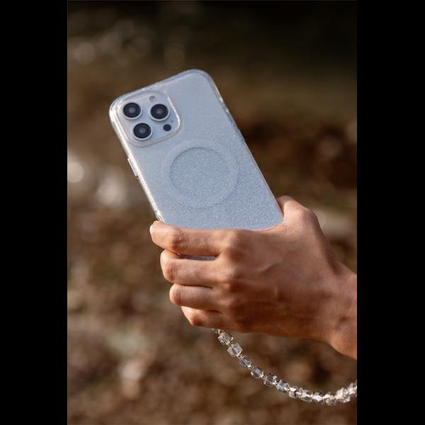 UNIQ etui Coehl Lumino iPhone 16 6.1" Magnetic Charging srebrny/sparkling silver