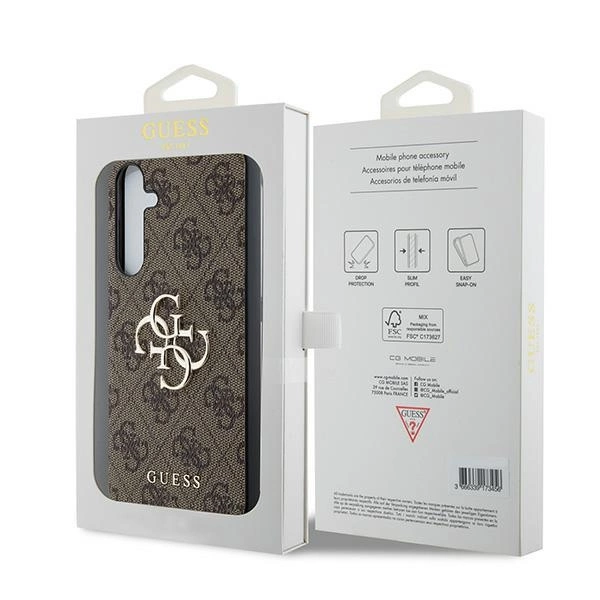 Etui Guess 4G Big Metal Logo na Samsung Galaxy A35 - brązowe
