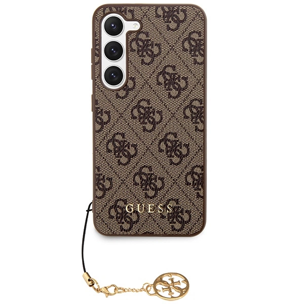 Etui Guess 4G Charms Collection na Samsung Galaxy A35 - brązowe