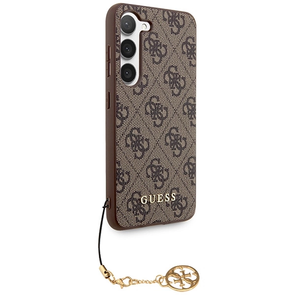 Etui Guess 4G Charms Collection na Samsung Galaxy A35 - brązowe