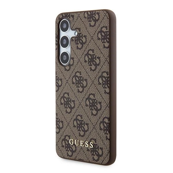 Etui Guess 4G Metal Gold Logo na Samsung Galaxy A35 - brązowe