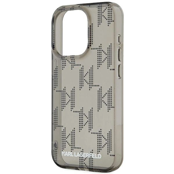 Etui Karl Lagerfeld IML Mono KL Pattern & Cord na iPhone 15 Pro - czarne