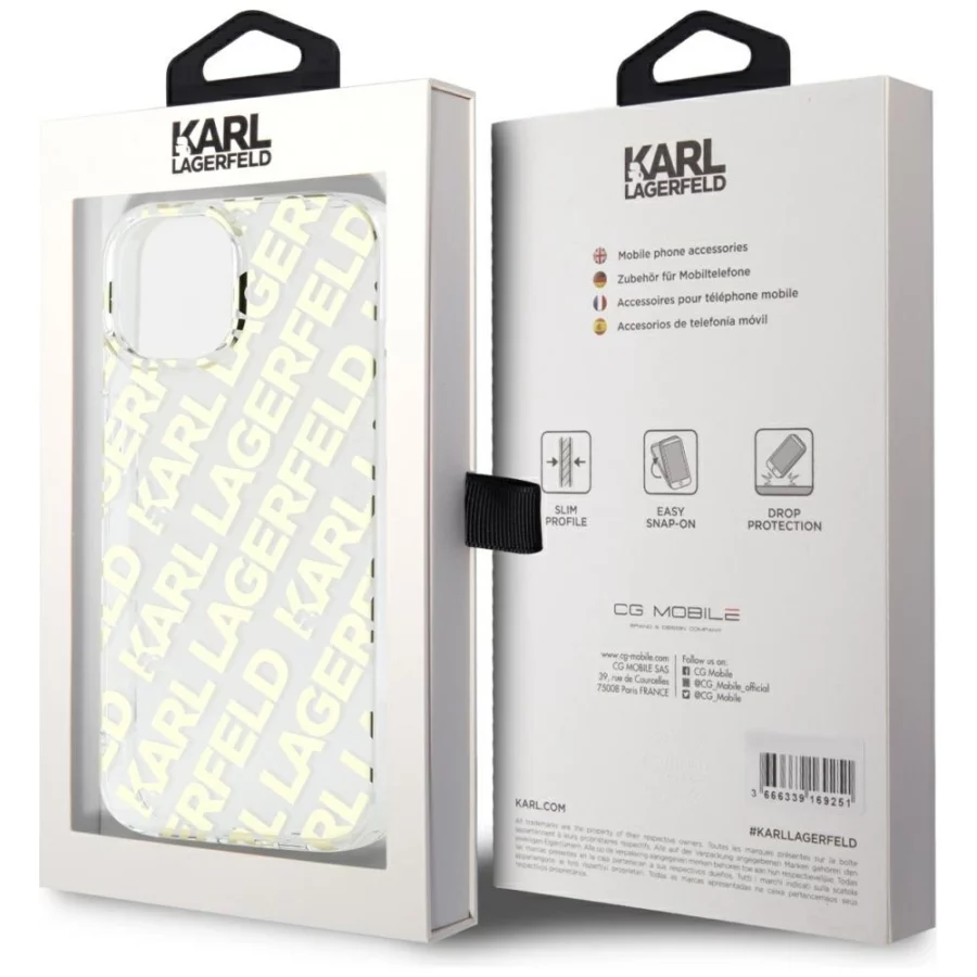 Etui Karl Lagerfeld IML Fullover Logo na iPhone 15 / 14 / 13 - złote