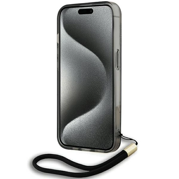Etui Karl Lagerfeld IML Mono KL Pattern & Cord na iPhone 15 Pro Max - czarne