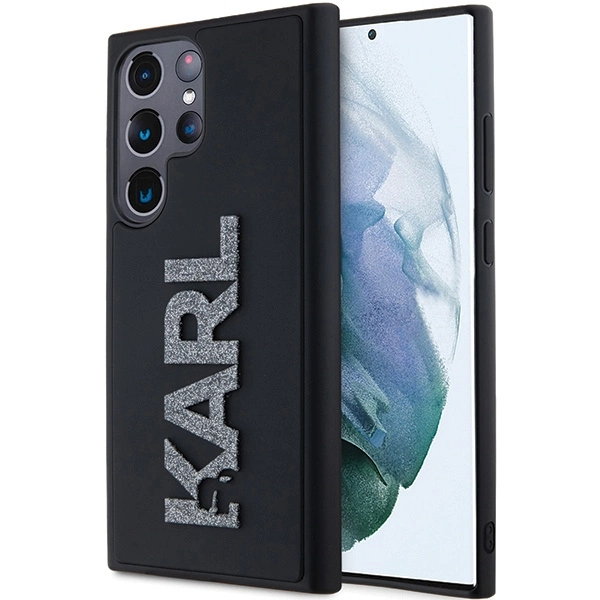 Etui Karl Lagerfeld 3D Rubber Glitter Logo na Samsung Galaxy S24 Ultra - czarne