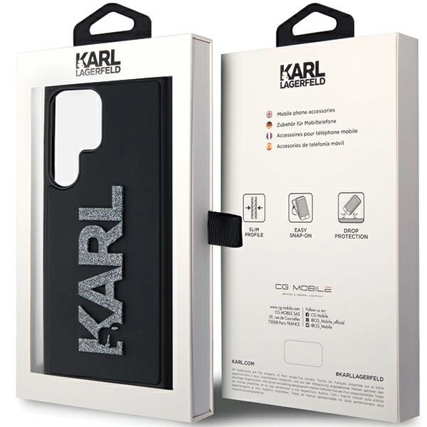 Etui Karl Lagerfeld 3D Rubber Glitter Logo na Samsung Galaxy S24 Ultra - czarne