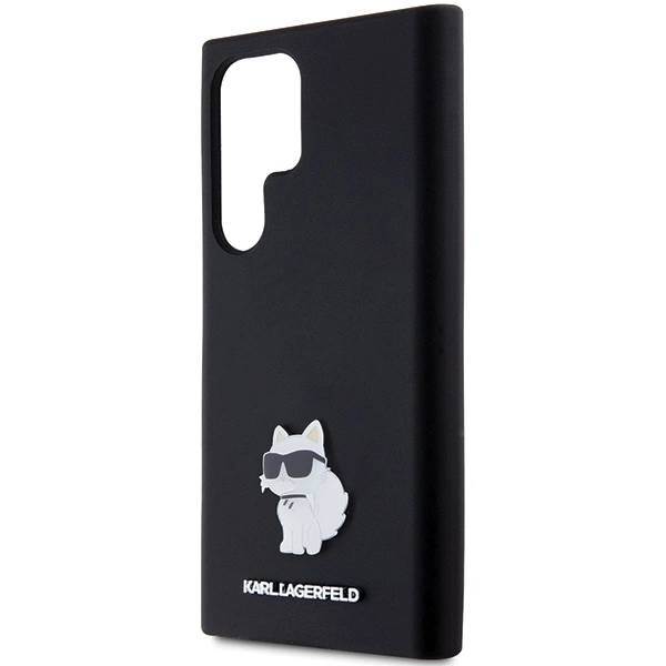 Etui Karl Lagerfeld Silicone Choupette Metal Pin na Samsung Galaxy S24 Ultra - czarne