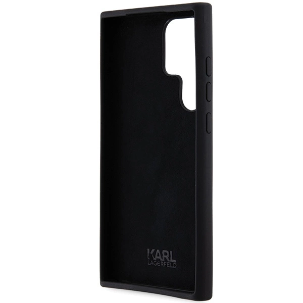 Etui Karl Lagerfeld Silicone Choupette Metal Pin na Samsung Galaxy S24 Ultra - czarne