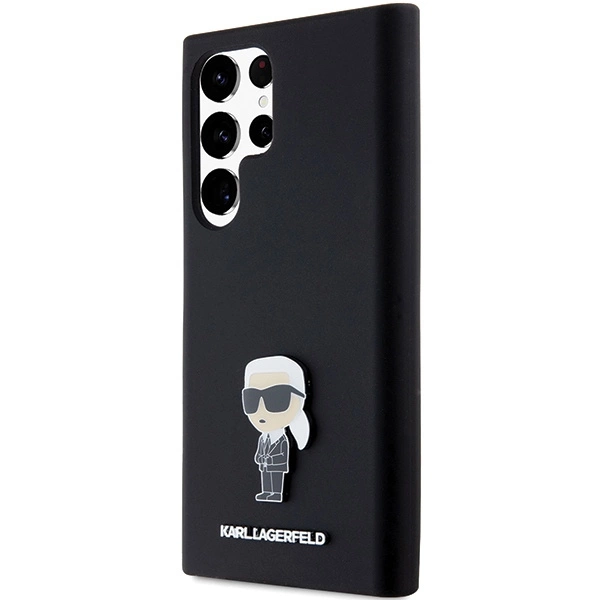Etui Karl Lagerfeld Silicone Ikonik Metal Pin na Samsung Galaxy S24 Ultra - czarne