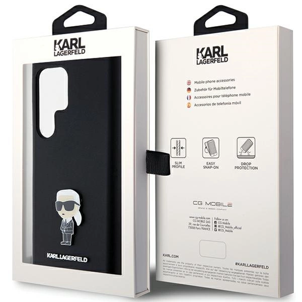 Etui Karl Lagerfeld Silicone Ikonik Metal Pin na Samsung Galaxy S24 Ultra - czarne