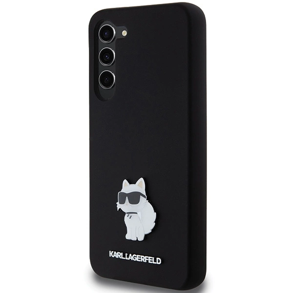 Etui Karl Lagerfeld Silicone Choupette Metal Pin na Samsung Galaxy S24+ - czarne