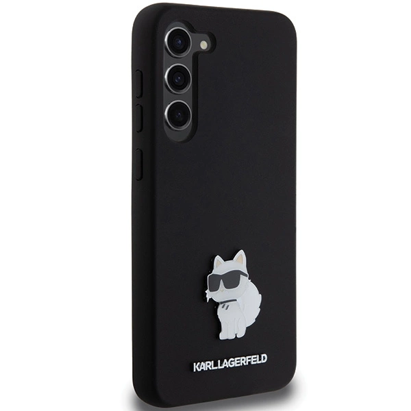Etui Karl Lagerfeld Silicone Choupette Metal Pin na Samsung Galaxy S24+ - czarne