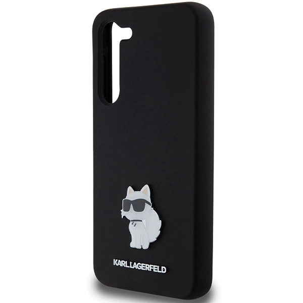 Etui Karl Lagerfeld Silicone Choupette Metal Pin na Samsung Galaxy S24+ - czarne