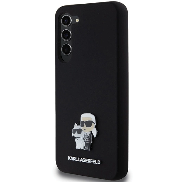 Etui Karl Lagerfeld Silicone Karl&Choupette Metal Pin na Samsung Galaxy S24+ - czarne