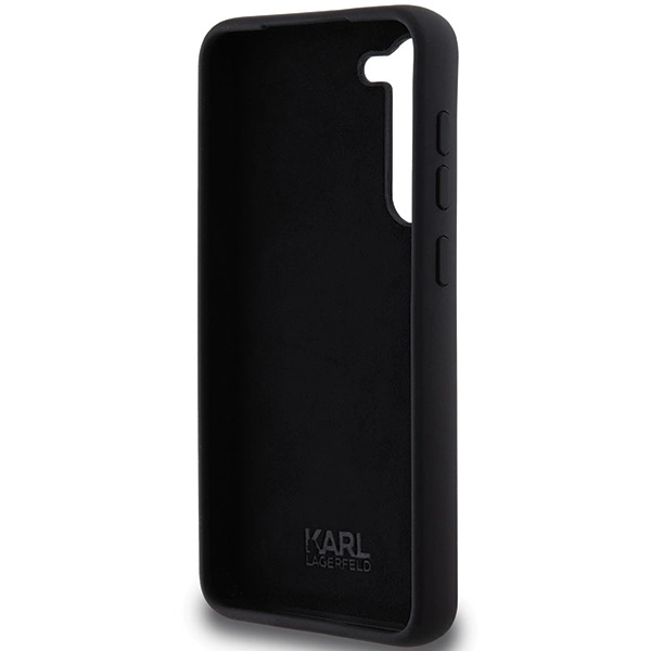 Etui Karl Lagerfeld Silicone Karl&Choupette Metal Pin na Samsung Galaxy S24+ - czarne