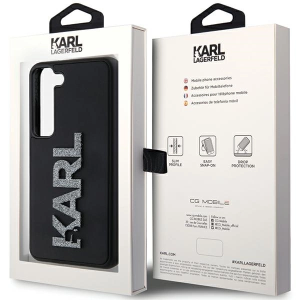 Etui Karl Lagerfeld 3D Rubber Glitter Logo na Samsung Galaxy S24 - czarne