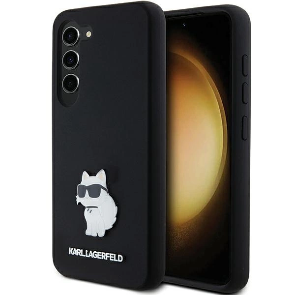 Etui Karl Lagerfeld Silicone Choupette Metal Pin na Samsung Galaxy S24 - czarne