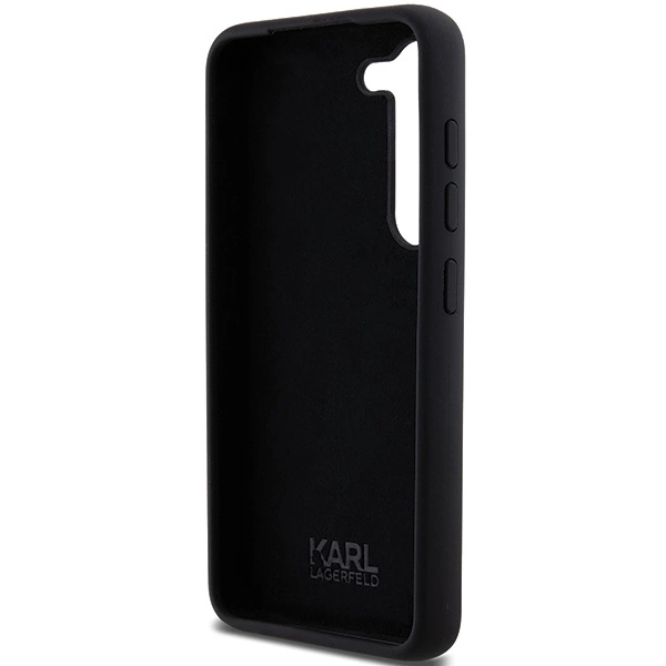 Etui Karl Lagerfeld Silicone Karl&Choupette Metal Pin na Samsung Galaxy S24 - czarne